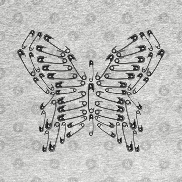 Safety Pin Butterfly by MortemPosts